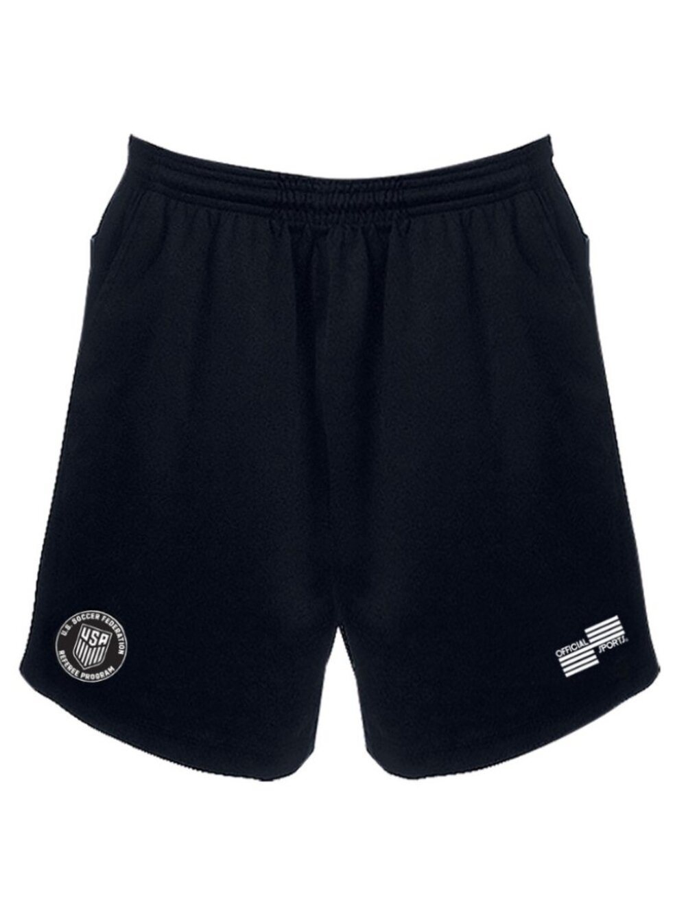 Official Sports USSF Referee ComfortWick Drawstring Shorts Black Size Large